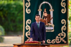 Juanma Moreno durante su toma de posesión como presidente de Andalucía