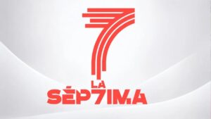 Logotipo del nuevo canal de televisión La Séptima en color rojo
