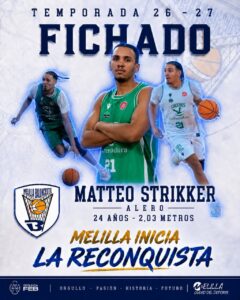 Matteo Strikker, alero belga de baloncesto, en imagen promocional.