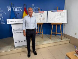 Miguel Marín presenta el proyecto de rehabilitación del Palacio de Exposiciones en Melilla.