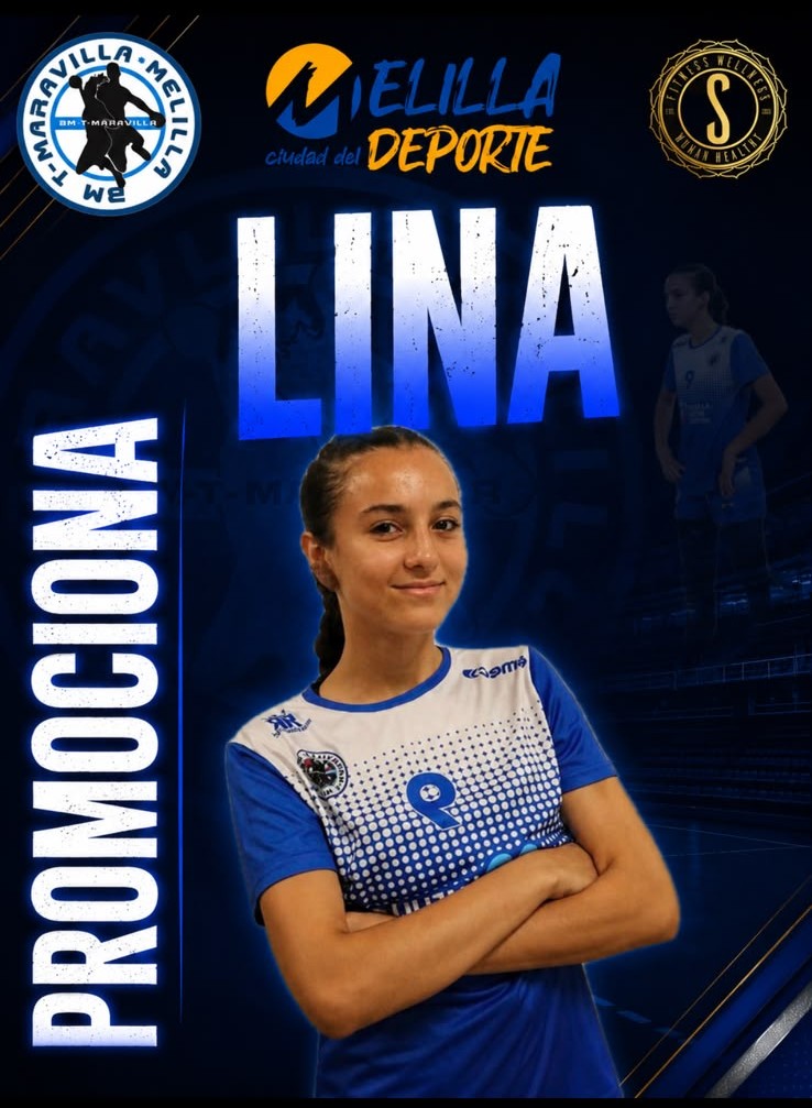 Lina, jugadora de balonmano del T-Maravilla Melilla, sonríe con confianza.
