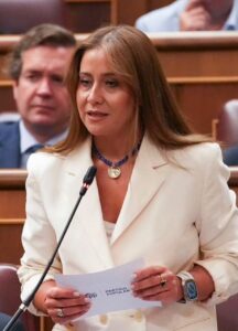 Sofía Acedo hablando en el Congreso sobre el cierre de quirófanos