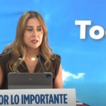 Sofía Acedo hablando en un evento político sobre Melilla