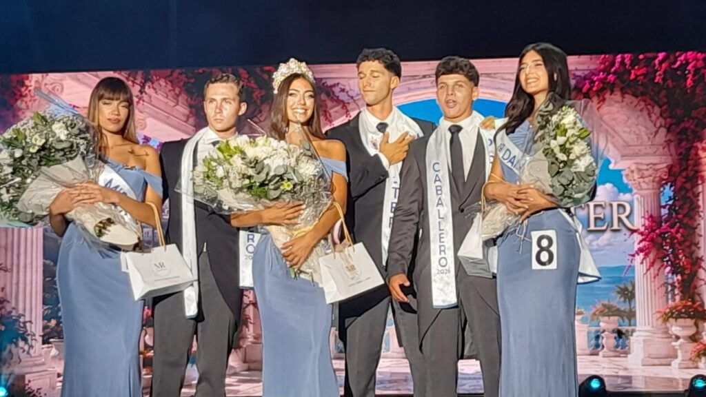 Alejandra Domínguez Ruiz y Adam Pérez Mohand en la gala de Miss y Míster Melilla 2026