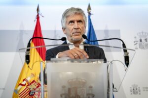 Fernando Grande-Marlaska durante una rueda de prensa sobre inmigración