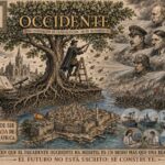 Ilustración sobre Occidente y Melilla con elementos históricos y culturales
