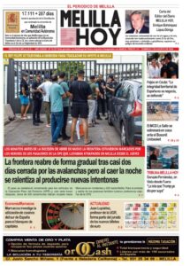 Portada del periódico Melilla Hoy del 2 de agosto de 2026