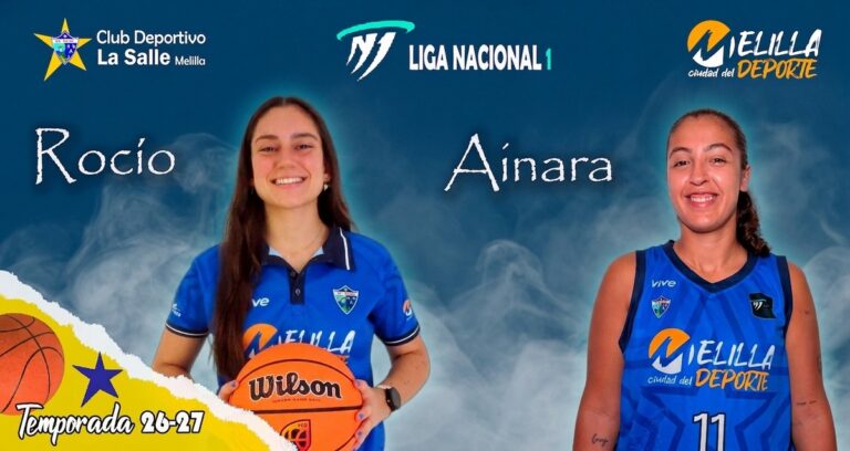 Rocío Barragán y Ainara Mohamed en el equipo de baloncesto La Salle