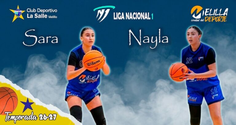 Sara Tahiri y Nayla Hossein jugando baloncesto en equipo