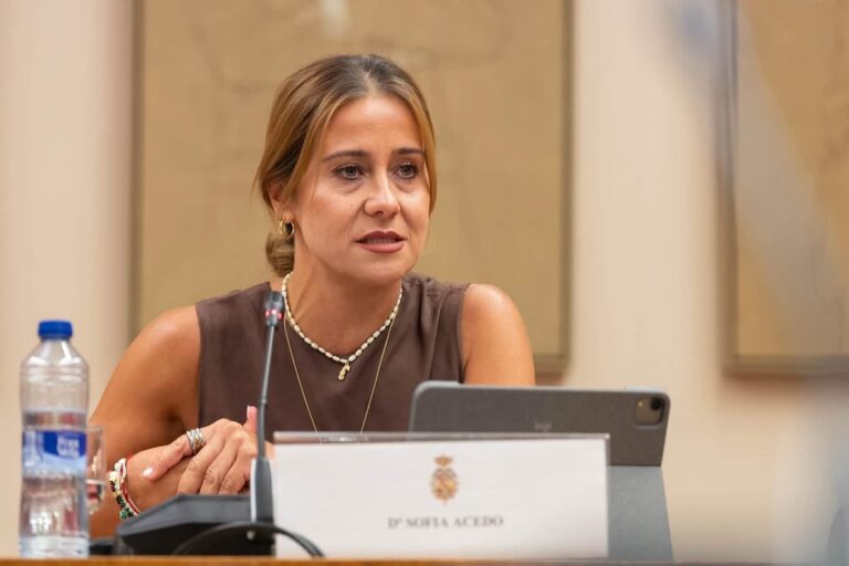 Sofía Acedo durante su intervención en el Congreso de los Diputados