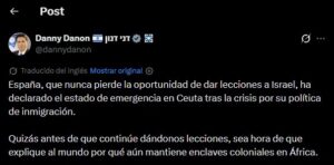 Declaraciones del embajador de Israel sobre Ceuta y Melilla