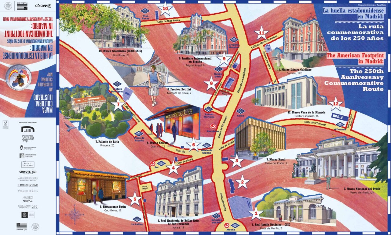 Ruta Conmemorativa Independencia EE.UU. Madrid - MelillaHoy Mapa de la ruta conmemorativa del aniversario de la independencia de EE.UU. en Madrid