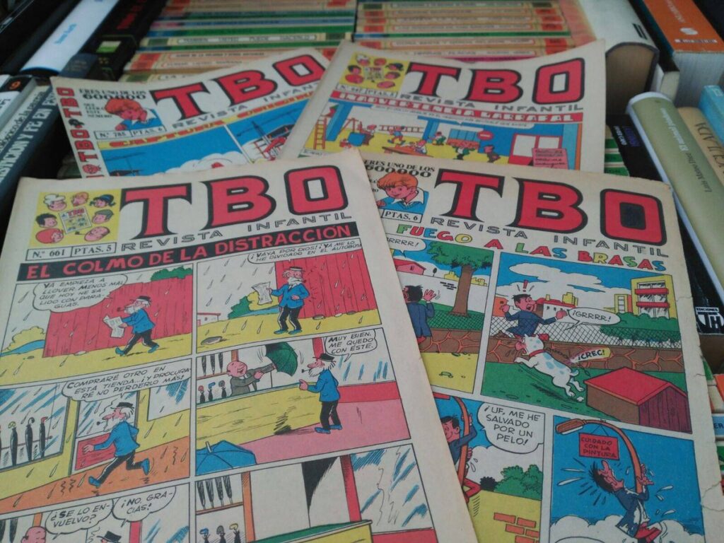 Revistas infantiles TBO en una feria de libros en Madrid
