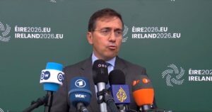 Ministro José Manuel Albares hablando sobre solidaridad de la UE con Ceuta y Melilla
