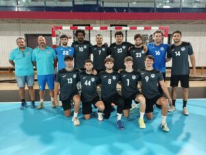 Equipo de balonmano Virgen de la Victoria en su primer amistoso de pretemporada