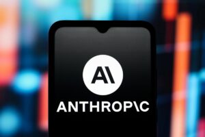 Logotipo de Anthropic en una pantalla de smartphone