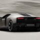 Vista trasera del Audi Nuvolari, un superdeportivo híbrido de alto rendimiento.