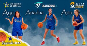 Jugadoras de baloncesto Aya, Ana y Ariadna del MCD La Salle