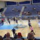 Jugadores del Club Melilla Baloncesto en acción durante un partido