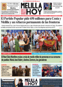 Portada del periódico Melilla Hoy del 7 de septiembre de 2026