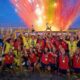 Celebración de la selección española de fútbol playa tras ganar el campeonato europeo