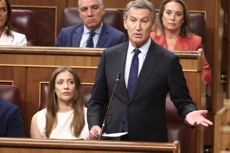 Alberto Núñez Feijóo hablando en el Congreso de los Diputados