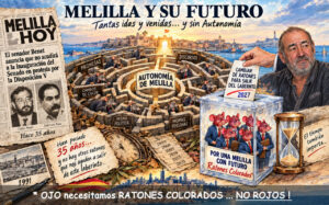 Ilustración sobre la autonomía de Melilla con ratones en un laberinto