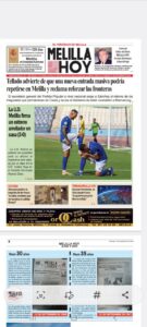 Portada del periódico Melilla Hoy del 13 de septiembre de 2026