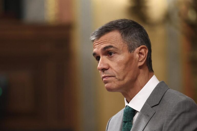 Pedro Sánchez durante su comparecencia en el Congreso sobre la crisis migratoria en Ceuta