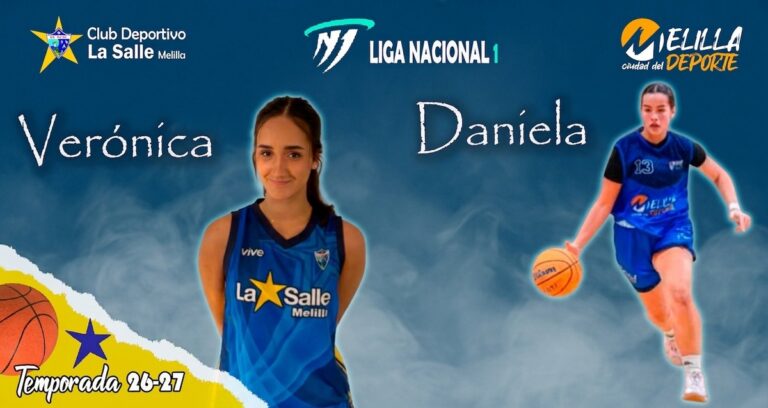 Verónica y Daniela, jugadoras de baloncesto del Club La Salle Melilla