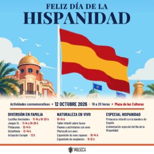 Cartel del Día de la Hispanidad con actividades familiares en Melilla