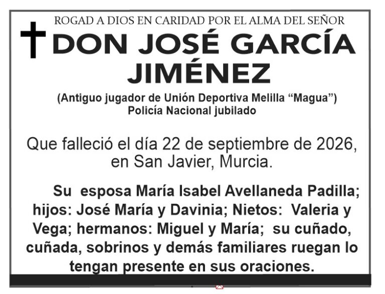 Obituario de Don José García Jiménez, antiguo jugador de fútbol.