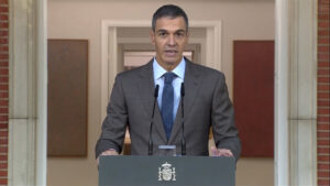 Pedro Sánchez durante la rueda de prensa sobre el nuevo decreto de vivienda